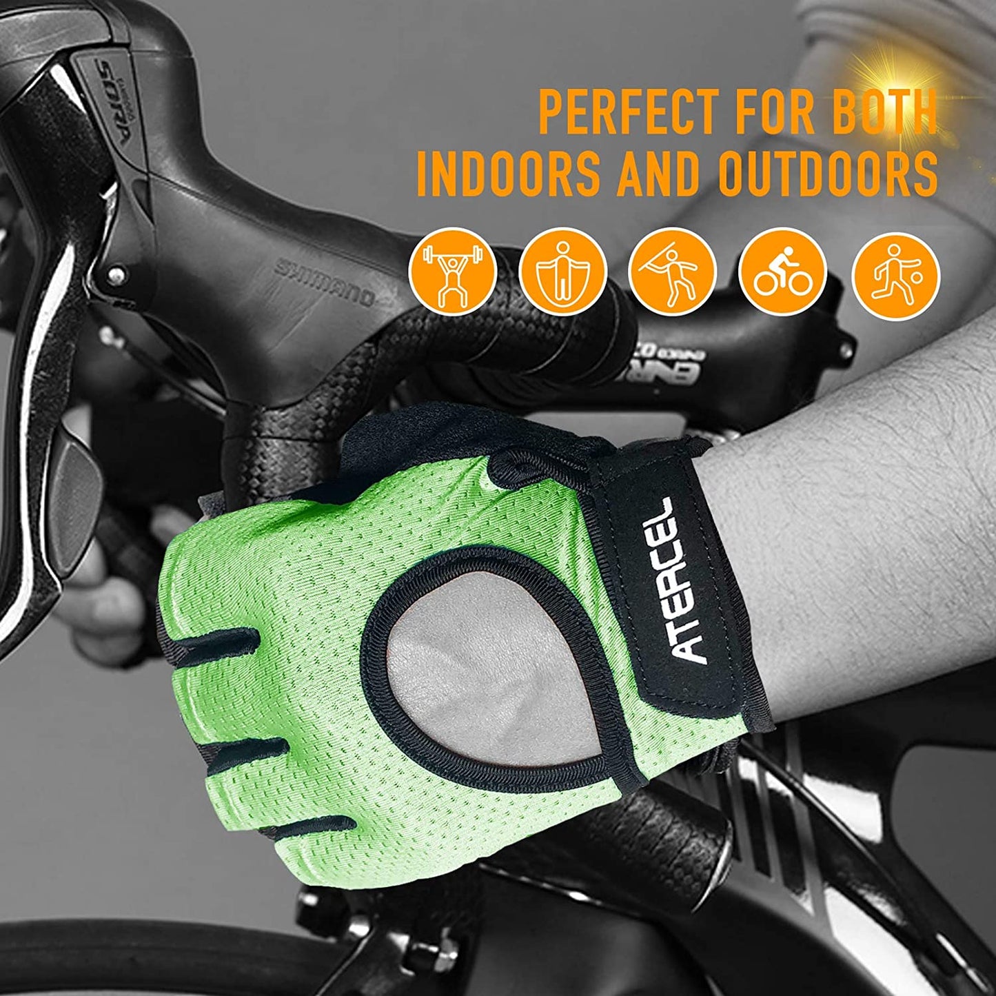 Weight Lifting Gloves Full Palm Protection, Workout Gloves for Gym, Cycling, Exercise, Breathable, Super Lightweight for Mens and Women(Lime Green, M)